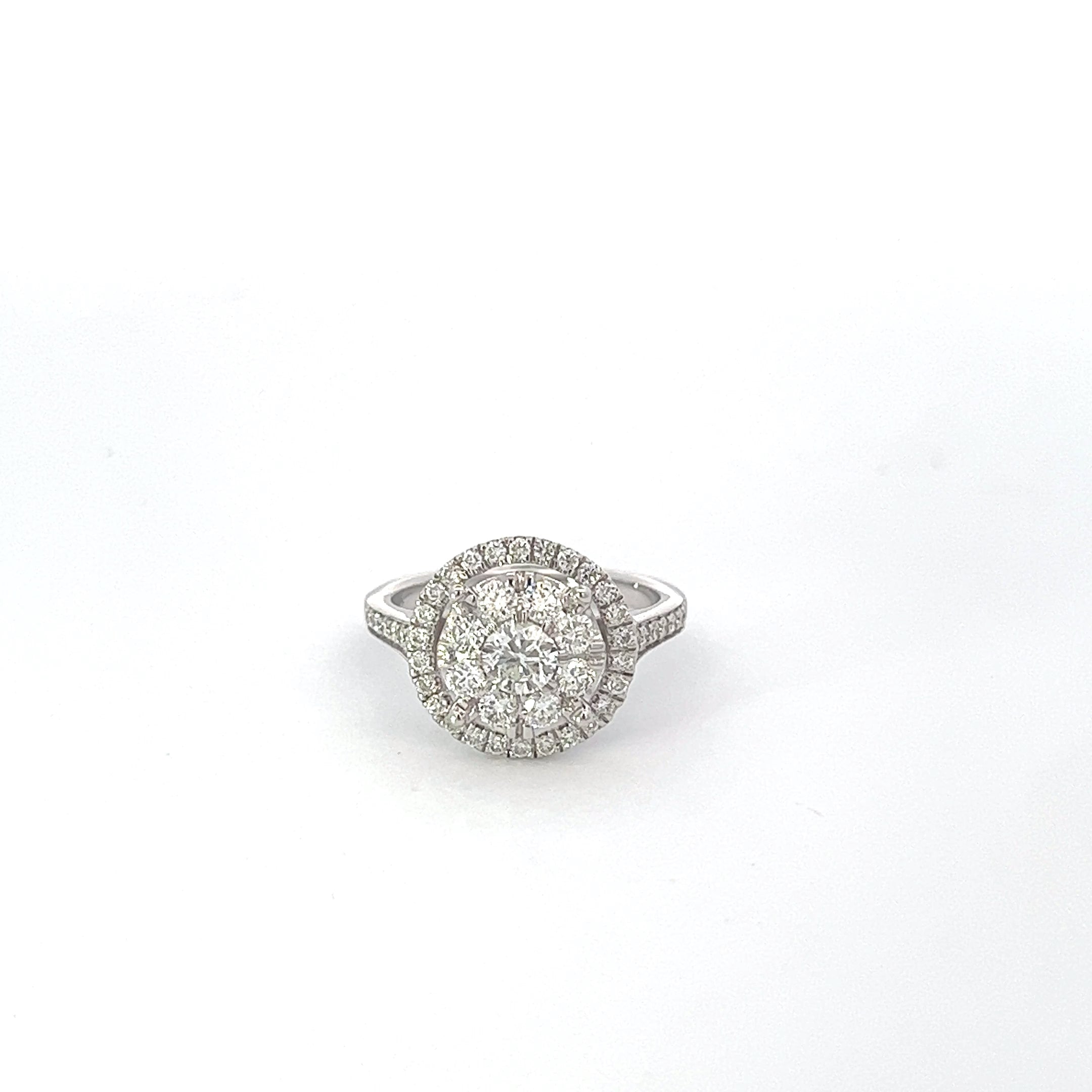 Diamond ring on a white background
