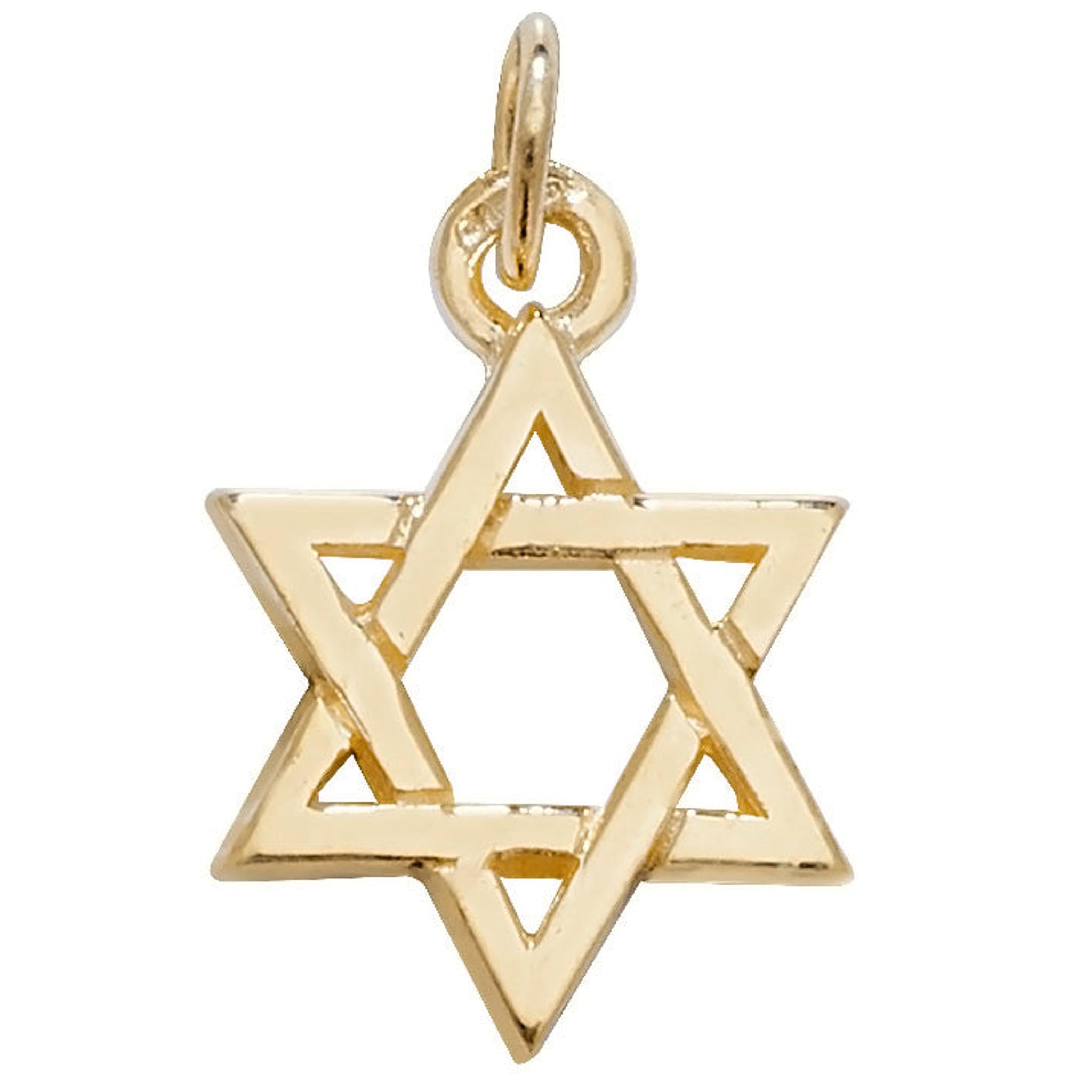 The 9CT GOLD STAR OF DAVID PENDANT features a small top loop for easy attachment to your favorite chain.